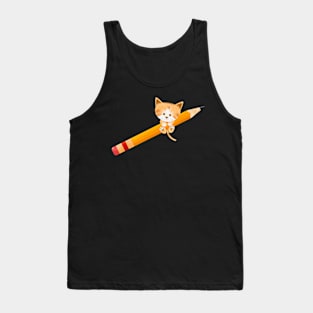 Cat mischief with pencils Tank Top